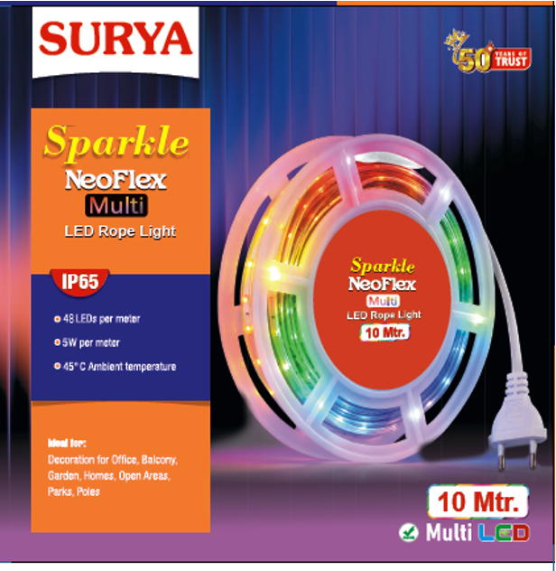 Surya Sparkle NeoFlex Multi LED Rope Light (10M)