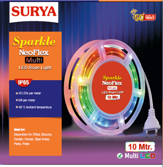 Surya Sparkle NeoFlex Multi LED Rope Light (10M)